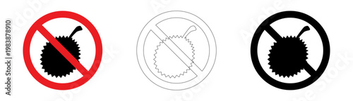 No durian fruit allowed traffic sign in vector format