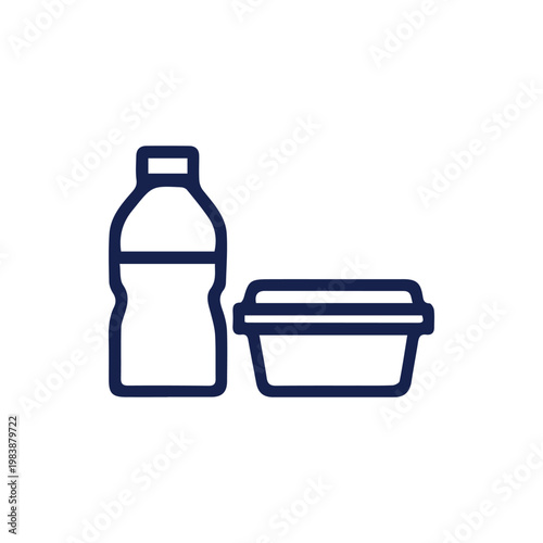 Hydration and Meal Prep Essentials Outline Icon for Everyday Convenience