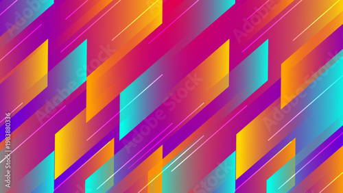 Intricate mosaic of diagonal colorful shapes and glowing lines creating a sophisticated digital texture for modern branding