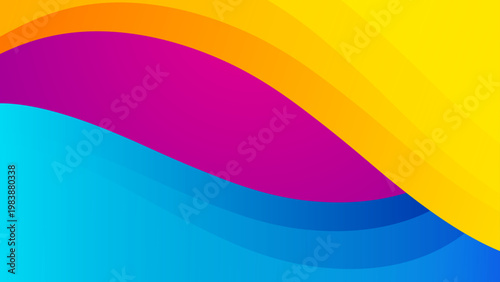 Flowing organic curves in yellow orange purple and blue creating a clean and modern wavy aesthetic for creative projects