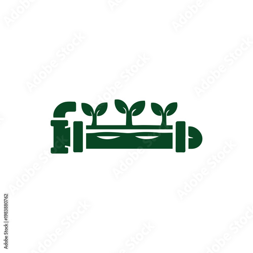 Sustainable hydroponics system growing fresh green plants indoors