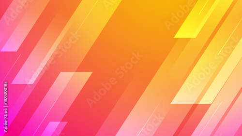 Vibrant multi color abstract background with diagonal geometric stripes blending pink orange and yellow hues