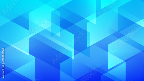 Clean cyan blue geometric shapes for cooling technology and scientific laboratory theme