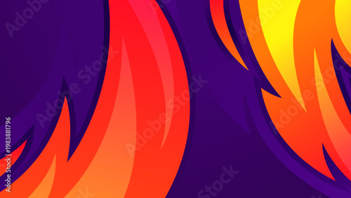 High-energy abstract background with fiery red and yellow sharp curves representing speed and intensity