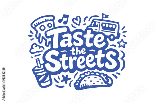 Taste the Streets Doodle Food Illustration