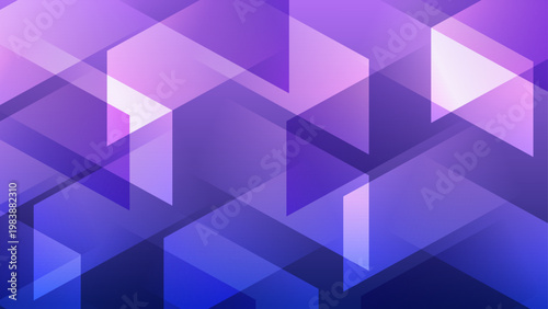 Sophisticated purple and violet abstract background with sharp geometric shapes and crystalline overlapping transparency for tech design