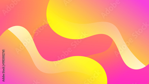 Energetic pink and yellow gradient wave shapes evoking a fun summer party vibe for social media and events