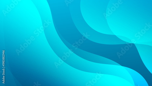 Professional blue and cyan flowing wave shapes representing water and fluid motion for corporate and creative digital backgrounds