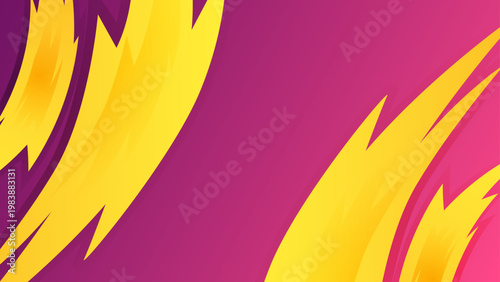 Vibrant pink and yellow abstract background with bold jagged shapes in a modern comic book style