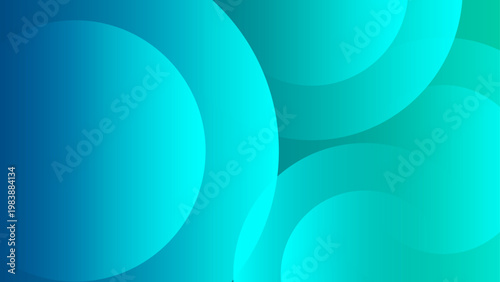 Refreshing teal and cyan abstract background with circular shapes and smooth professional color transitions