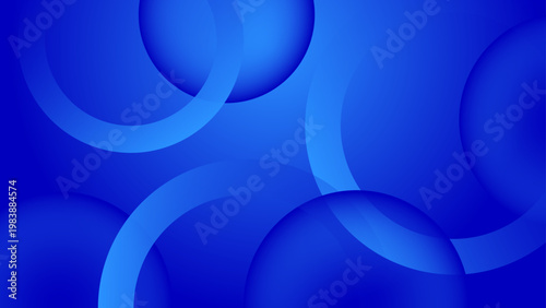 Professional blue gradient background featuring elegant overlapping circular spheres with soft shadows and modern aesthetic