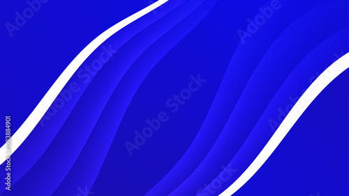 High contrast royal blue abstract background with dynamic curved lines representing movement and professional digital connectivity aesthetics