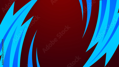 Dramatic dark red gradient background with cyan blue spikes representing fire and ice contrast for high tension movie or game art