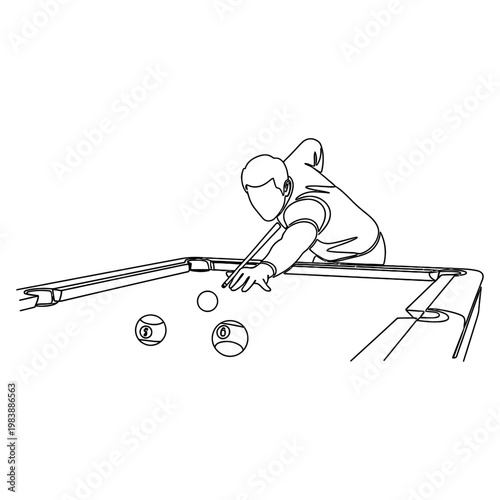 a person playing pool aiming to strike the cue ball with the cue stick