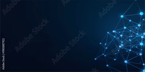 A futuristic digital art backdrop featuring an abstract blue vector design with glowing stars, light lines, and energy flashes to create a tech-inspired science concept wallpaper