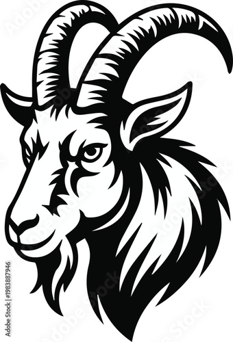 Canvastavla Goat head livestock label for farm packaging