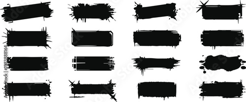 Frames with splatter and stencil effects for graffiti art