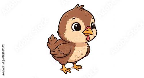Cute Cartoon Chick Illustration.