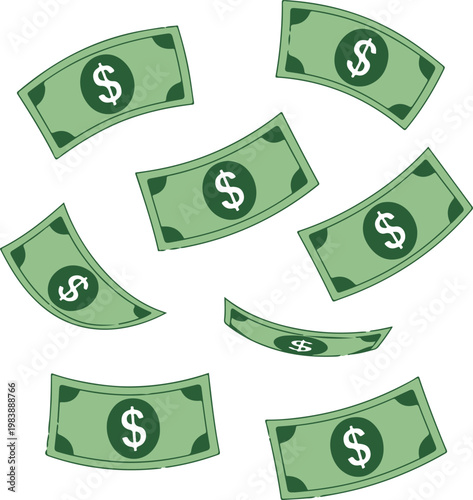 Dollar bills with motion blur effect