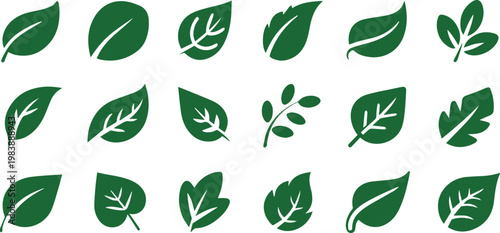 Leaf icons for ecology and branding