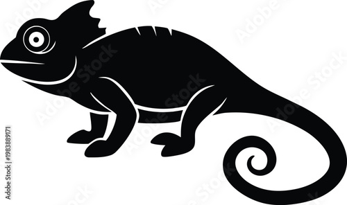 Chameleon lizard reptile animal vector icon