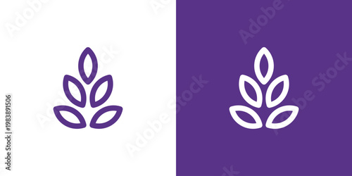 Dual meaning logo combining lavender elements, symbolizing calmness, healing, relaxation, natural wellness, and a sense of peace within a clean and elegant identity.