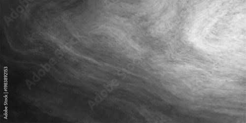 A dark grunge backdrop features an ethereal blend of smoky mist and black and white fur texture layered over an old storm-tossed sky and weathered wall surface pattern