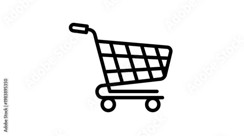 Shopping cart icon on white background.