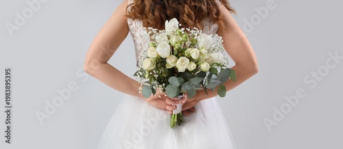 Beautiful bride in white we...