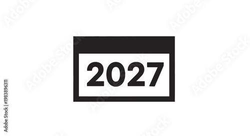 Black and white number plate 2027.