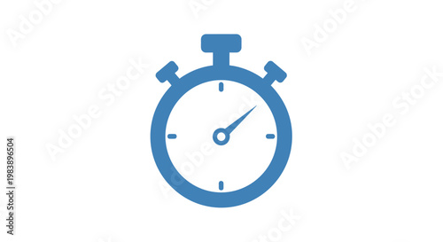 Blue Stopwatch Timer Closeup View.