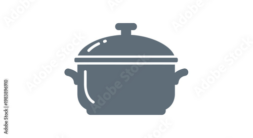 Cooking Pot With Lid On Stovetop.