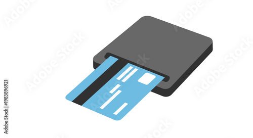 Credit card in a card reader.