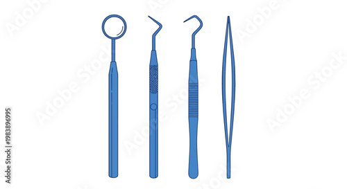 Dental instruments for oral surgery procedures.