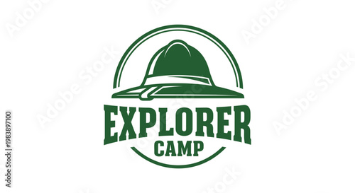 Explorer camp logo with hat.