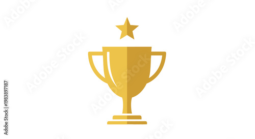 Golden Trophy Cup with Star.