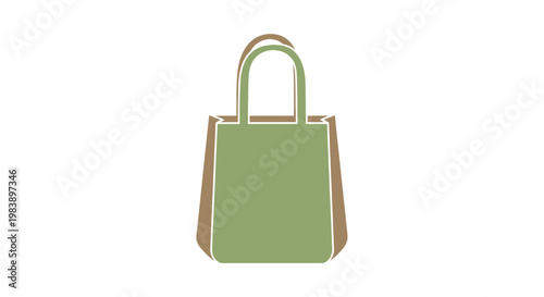 Green Handbag with Brown Accents.