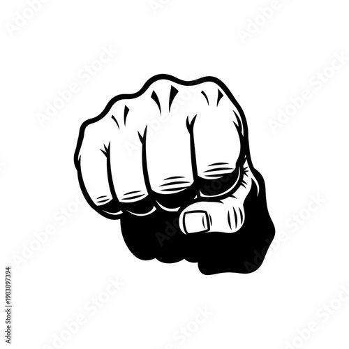 close up of a clenched fist punching forward strong gesture power determination fighting spirit
