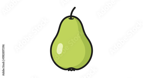 Green Pear Fruit Illustration Closeup.