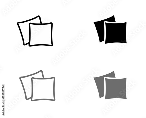 Vector illustration of pillows icons set