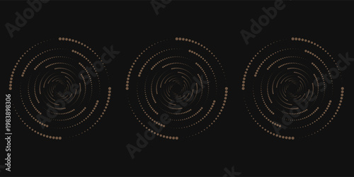 Koleksi ikon vektor gelombang lingkaran titik. Elemen desain grafik lingkaran riak