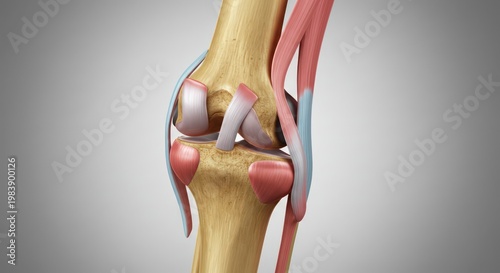 Human knee joint anatomy model.
