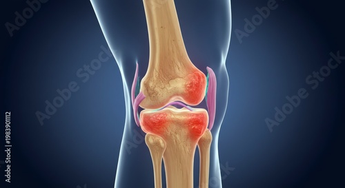 Human knee joint anatomy medical.