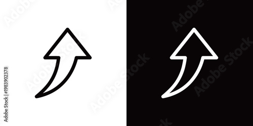 アップ・上昇の矢印アイコン（線）