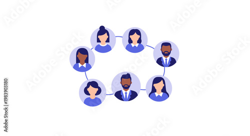 Diverse People Network Connection Team.