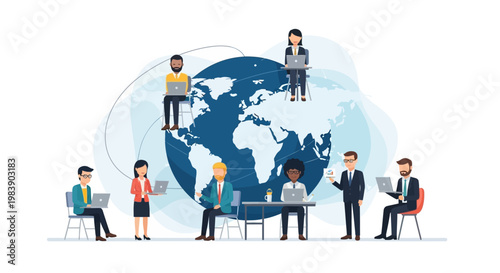 Business people around the globe.