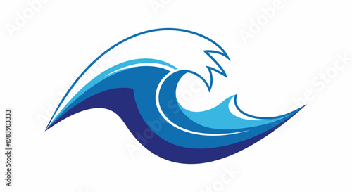Blue wave graphic design element.