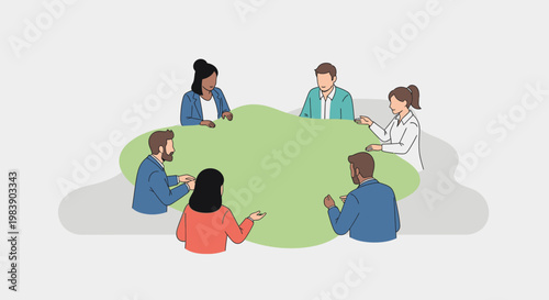 Diverse group of people meeting.