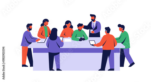 Diverse Team Meeting Together.