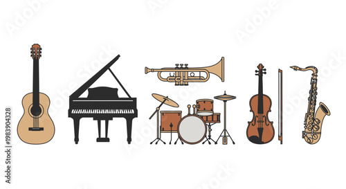 Musical Instruments Orchestra Band Variety.